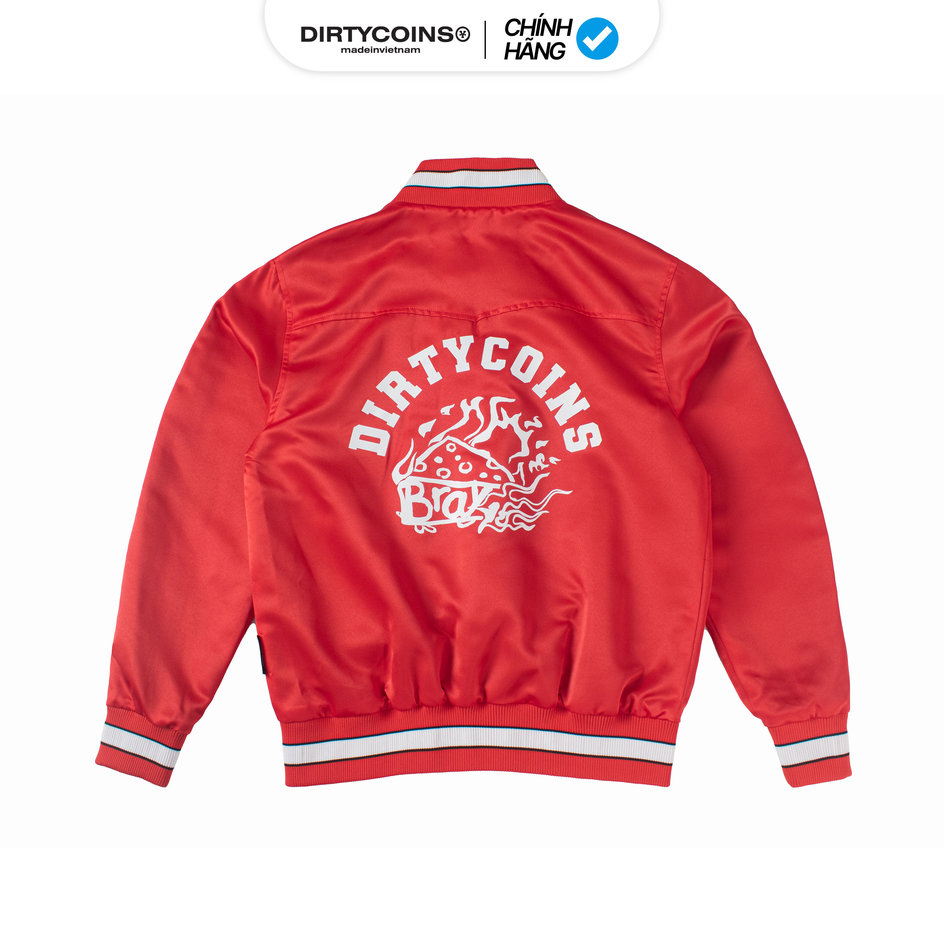 Áo Khoác [Dirtycoins x B Ray] Nylon Varsity Jacket - Red