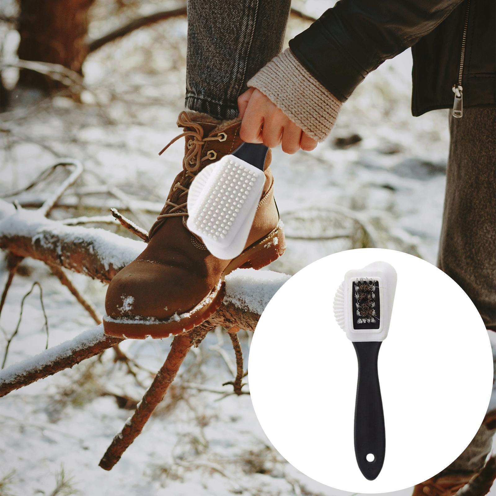 Portable Cleaning Brush 3 Side Shoe Brush Laundry Brush for Suede Snow Boot