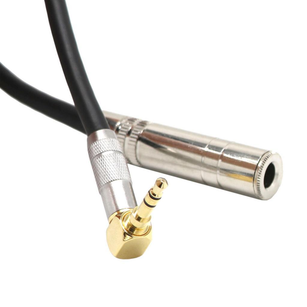 3.5MM 90 Degree Right Angle Male To 6.35 Female Audio Stereo Aux Cable Cord