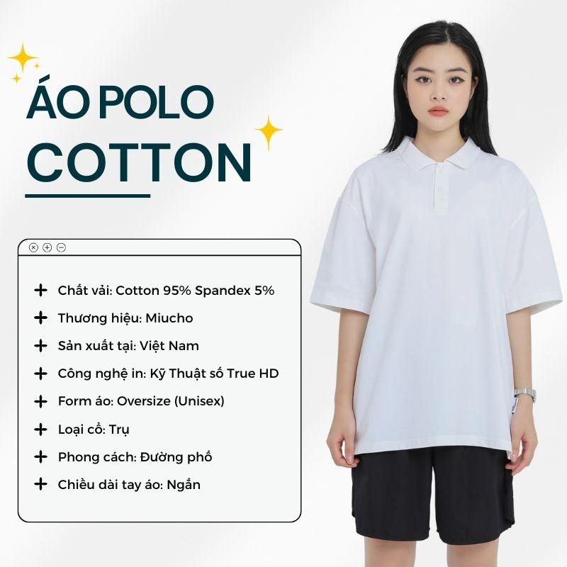 Áo polo nữ form rộng, áo thun polo nữ có cổ đẹp chất cotton form unisex PL044 Miucho in Graphic