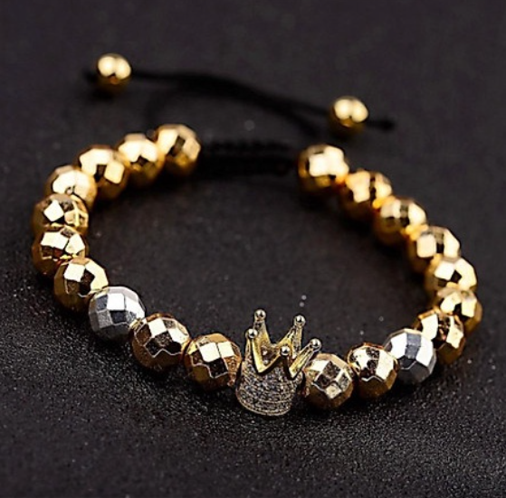 Vòng tay thời trang zircon vương miệng từ tính