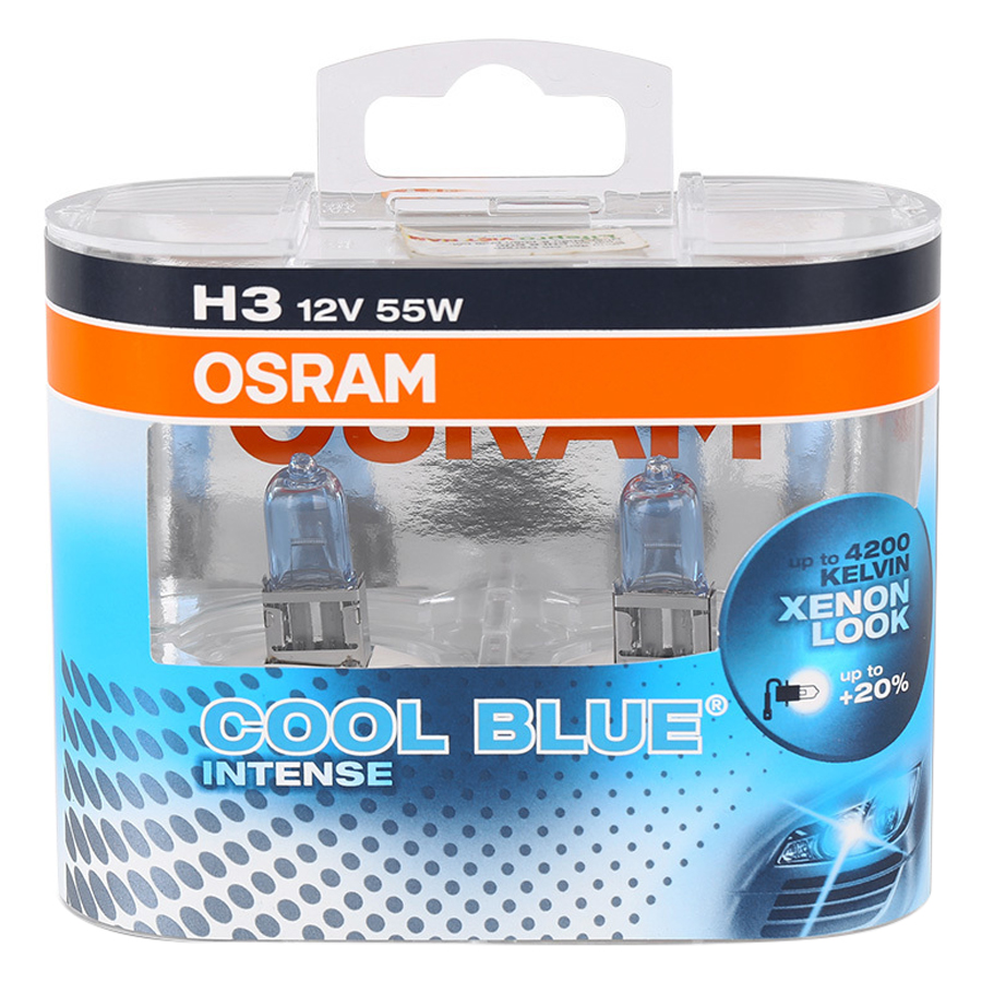 Bộ 2 Bóng Đèn Ô Tô Osram H3 Coolblue Intense (55W) - Xanh