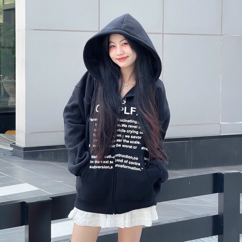 áo khoác chống nắng from rộng bigsize in chữ mankino cao cấp nón to, áo khoác hoodie khóa kéo đi phượt thể thao nam nữ