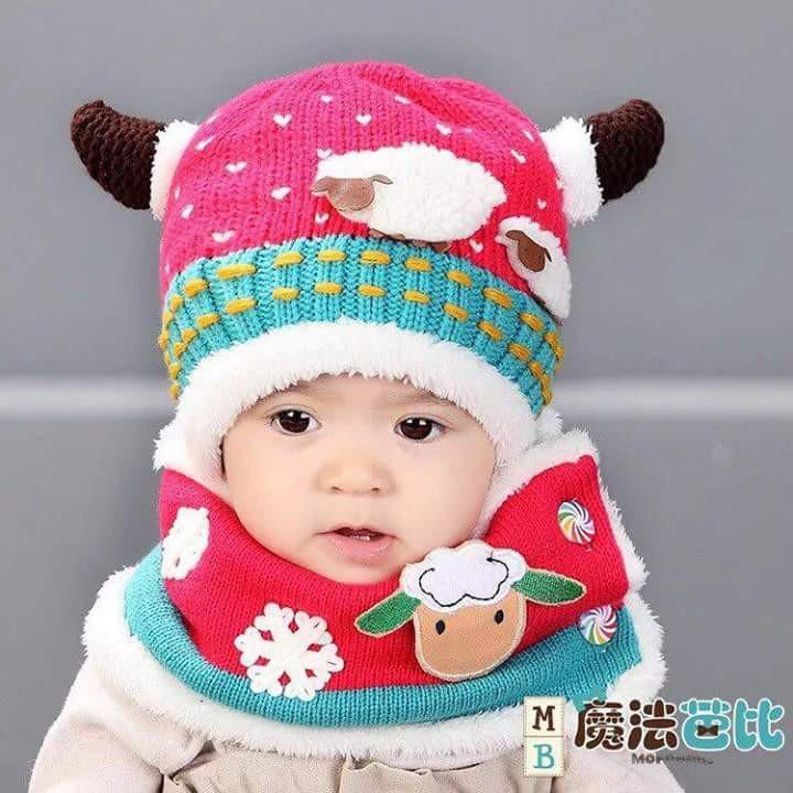 Khăn mũ len lót lông cừu
