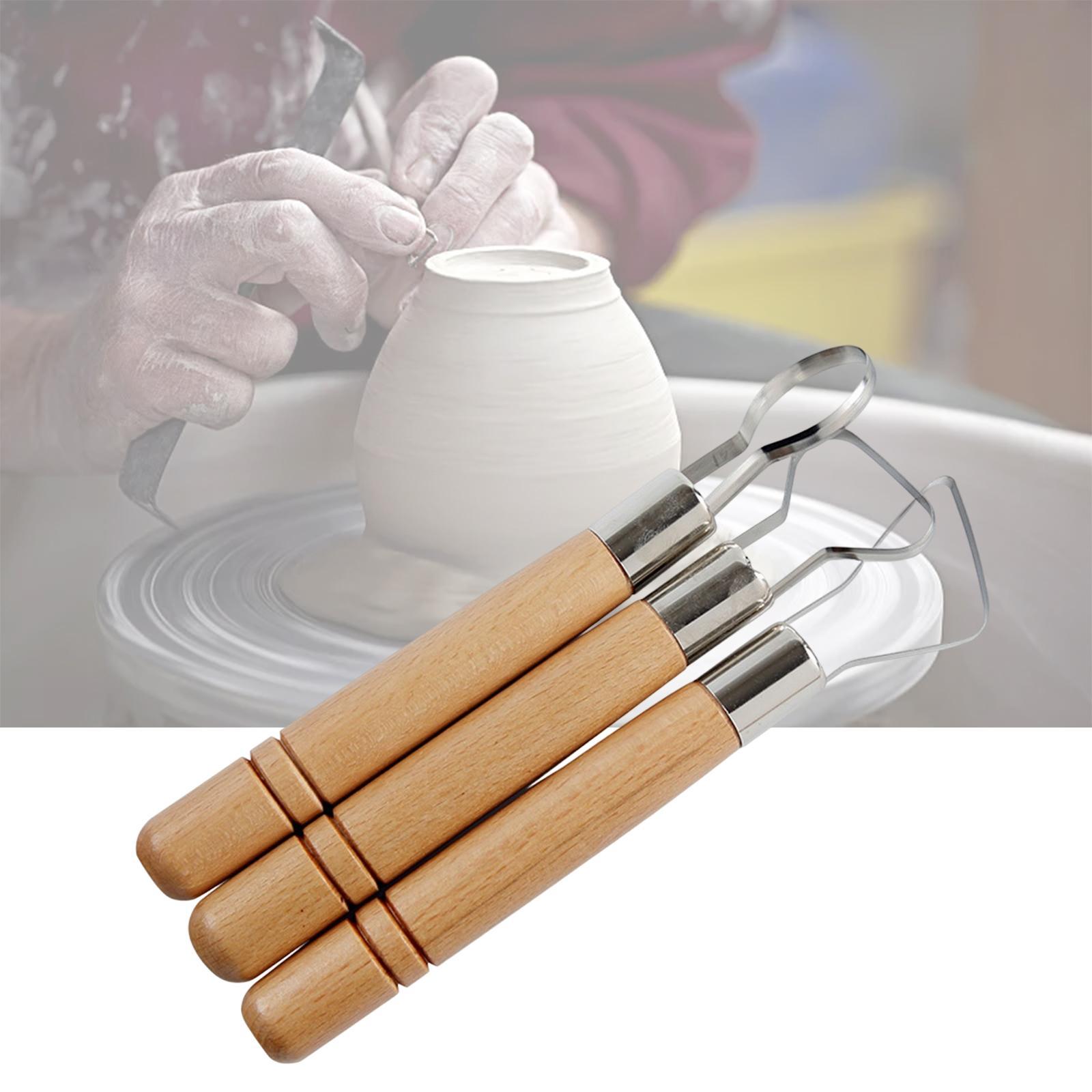 3x Beginners Clay Pottery Sculpting   Shaping Scraper Tools