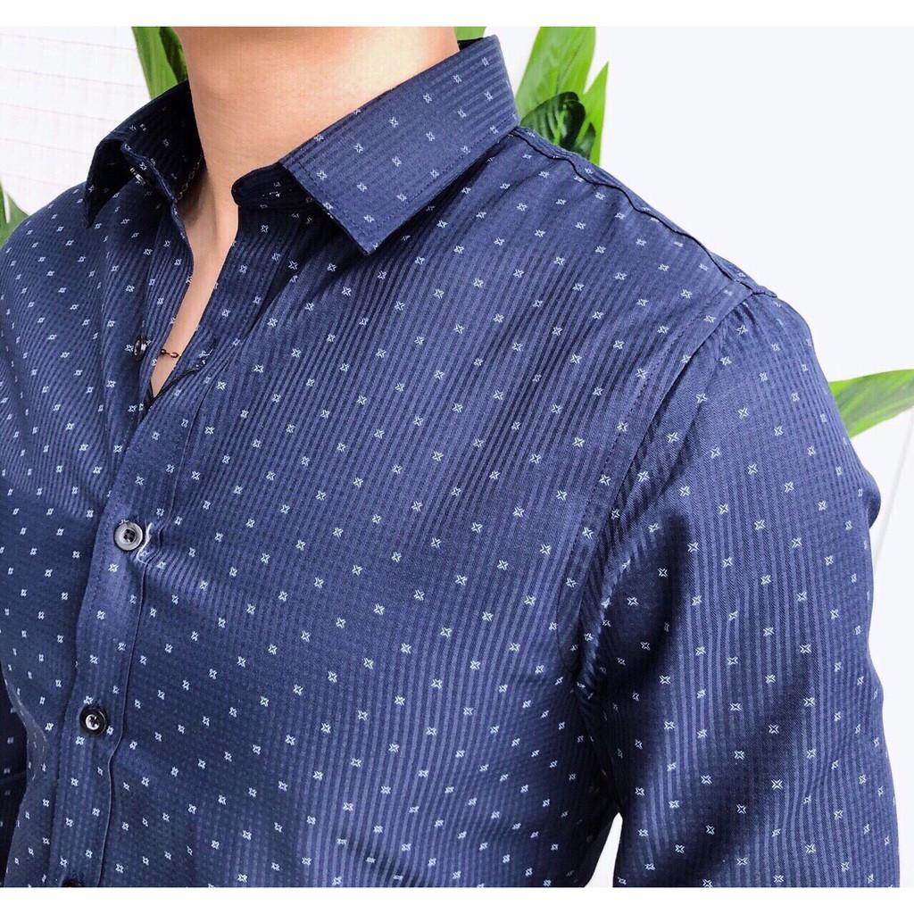 Áo sơ mi nam chấm bi