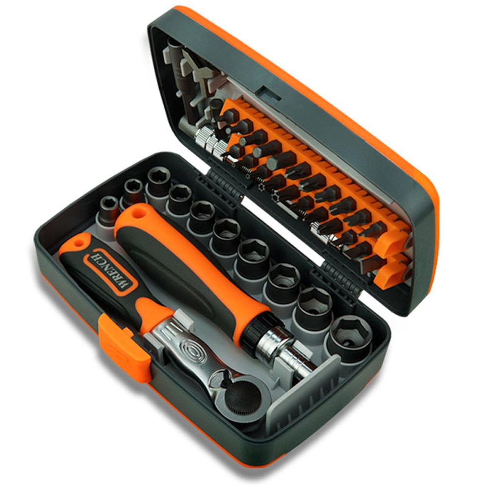 38 in 1 Household Labor Saving Ratchet Screwdriver Bit Set Multipurpose Tool Kit Hardware Tools Combination Wrenches