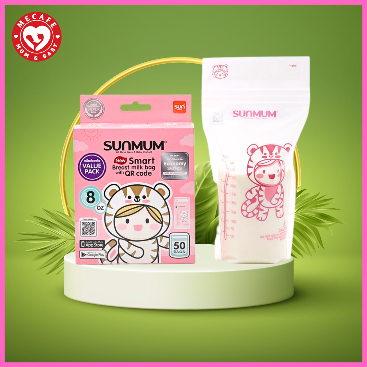 Túi đựng sữa mẹ sunmum 250ml tặng 2 túi zipper bảo quản