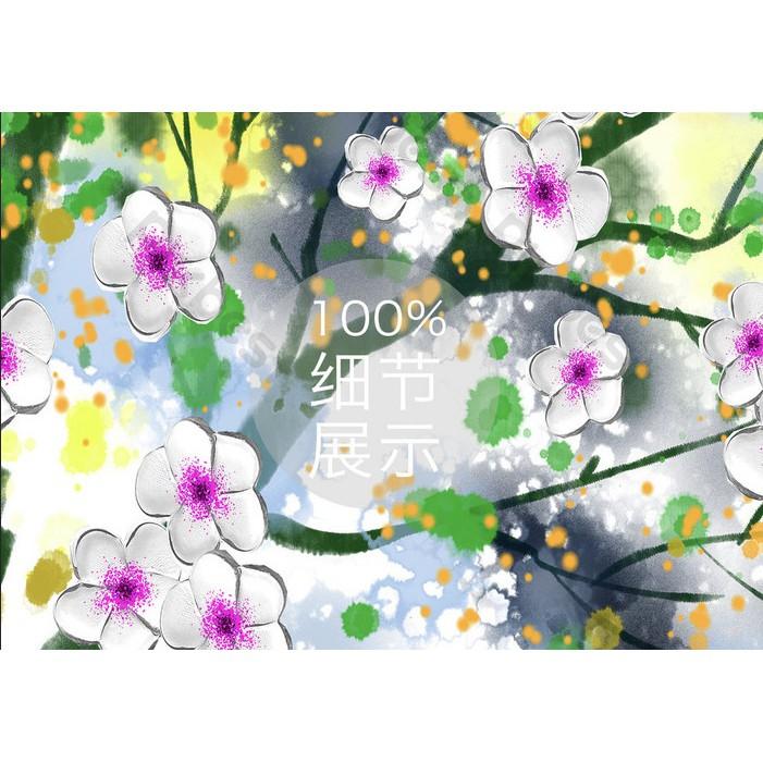 Tranh dán tường cành mai MS1002430