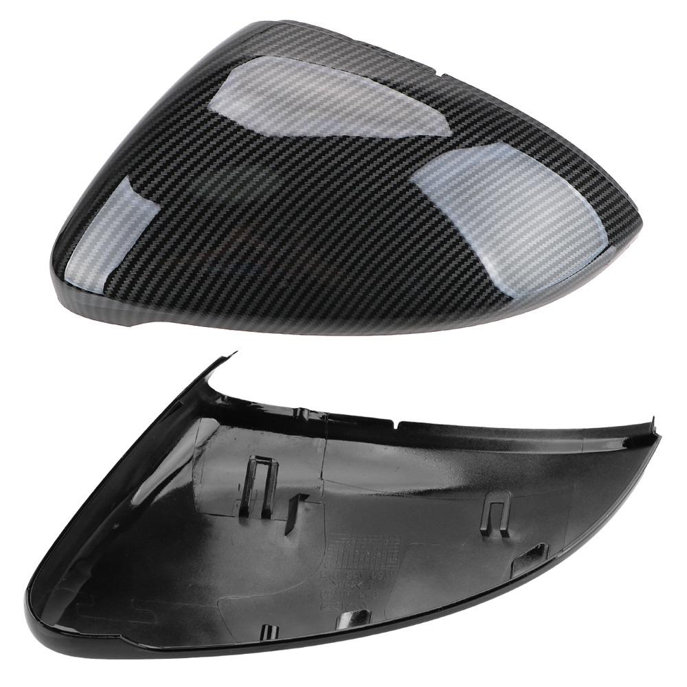 Car Mirror Covers Caps 2 Pcs/set Auto Accessories Car-styling Bright Carbon Black Cover RearView Mirror Case Cover For VW Golf MK7 7.5 GTI 7 7R