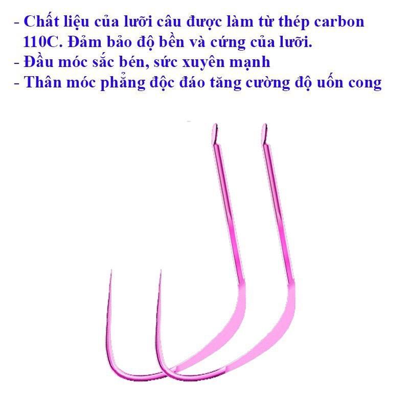 Lưỡi Câu Cá Không Ngạnh Thép Carbon 110C  thiết kế dạng phẳng Siêu Sắc Bén Chuyên Câu Đài , Câu Đơn