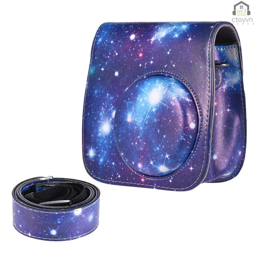 Túi đựng máy ảnh tức thì bằng PU có dây đeo cho Fujifilm Instax Mini 8+/8s/8/9