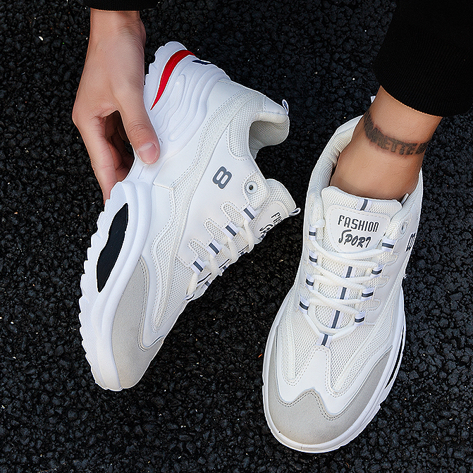 Giày sneaker hàn quốc, thể thao nam trắng, giày nam đen trắng trẻ trung BELIFA STORE mã A18T