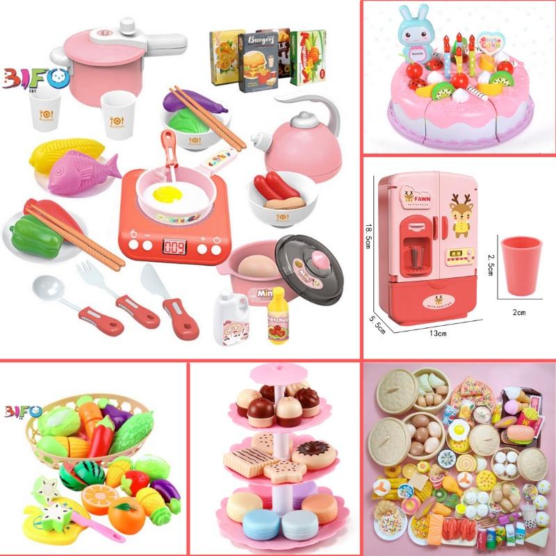 Bộ đồ chơi nấu ăn 36 món có bếp dùng pin có nhạc và đèn, thiết kế y như thật