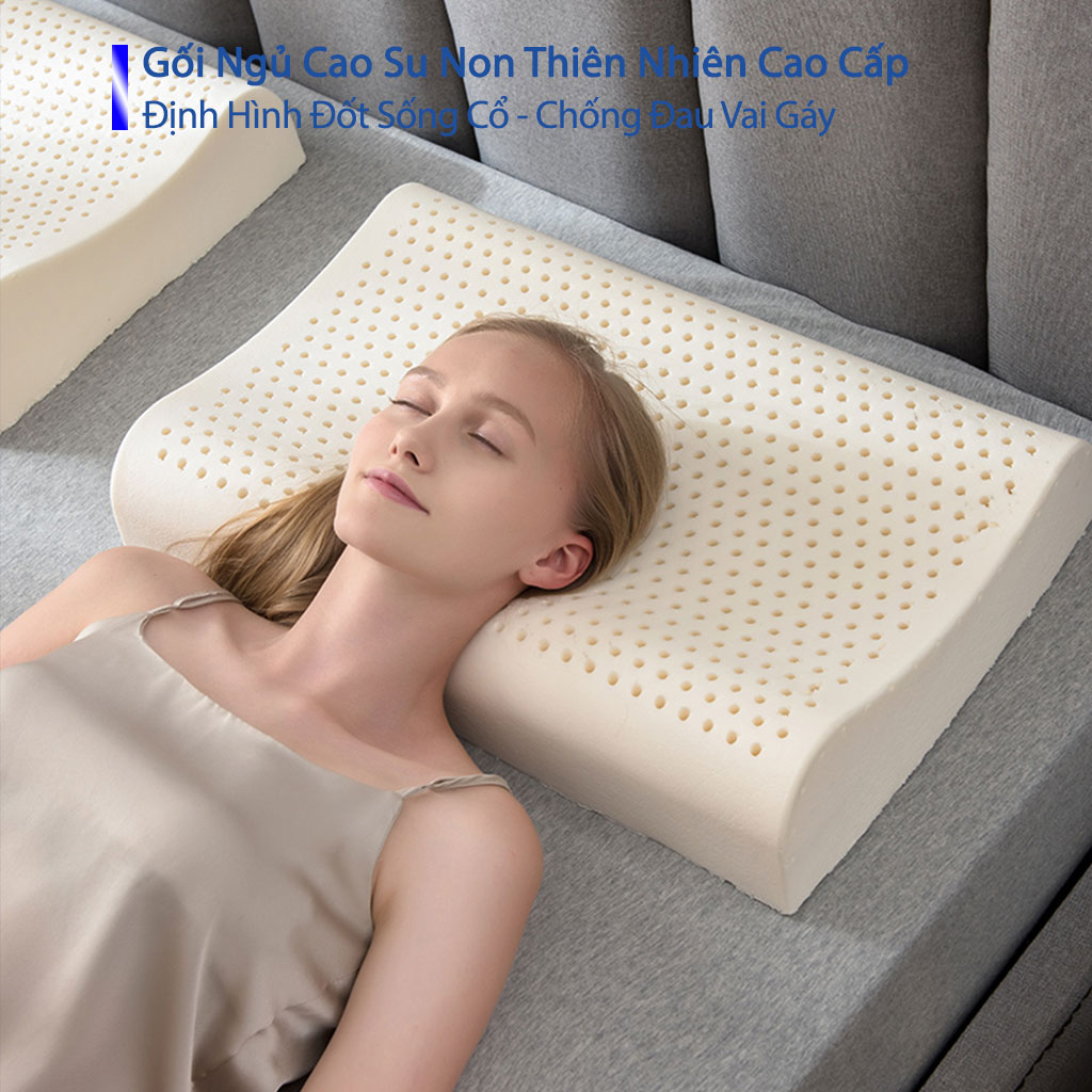 Gối Cao Su Non Người Lớn Cao Cấp Chính Hãng Chuẩn Khách Sạn 5 Sao Gối Cao Su Non Lượn Sóng Massage Cho Người Đau Vai Gáy Gối Đầu Nằm Ngủ  Kê Chống Mỏi Cổ Từ Cao Su Non Thiên Nhiên Cao Cấp Cho Người Lớn 50cmx70cm