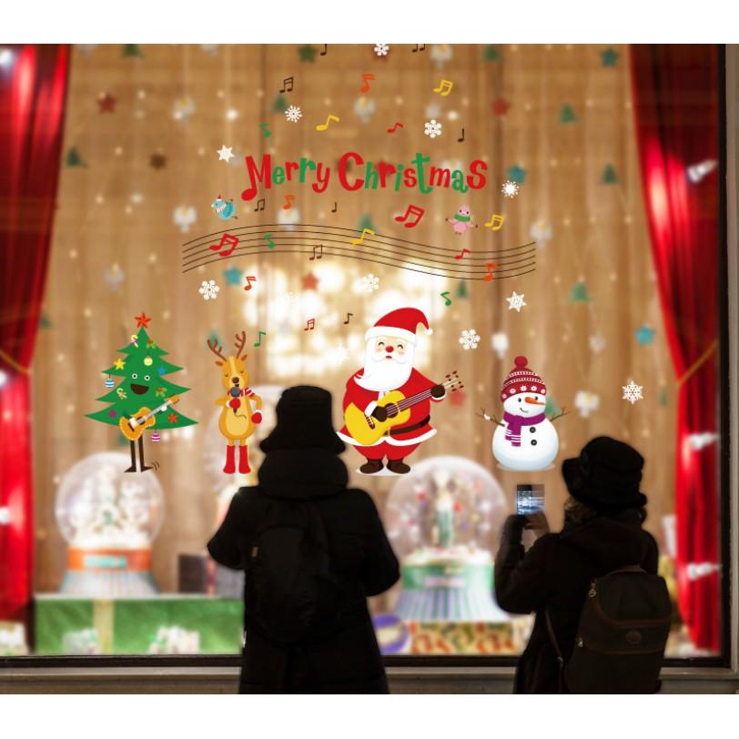 Decal trang trí noel ban nhạc mừng giáng sinh