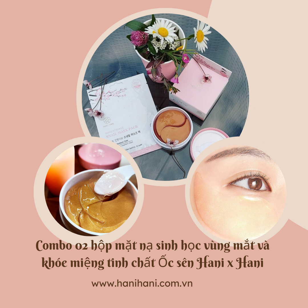 [CHÍNH HÃNG] Combo Siêu Tiết Kiệm 02 Hộp Mặt Nạ Sinh Học Xóa Thâm Và Nếp Nhăn Vùng Mắt - Khóe Miệng Tinh Chất Ốc Sên Cô Đặc Hani x Hani Hộp 60 Miếng nhập khẩu Hàn Quốc