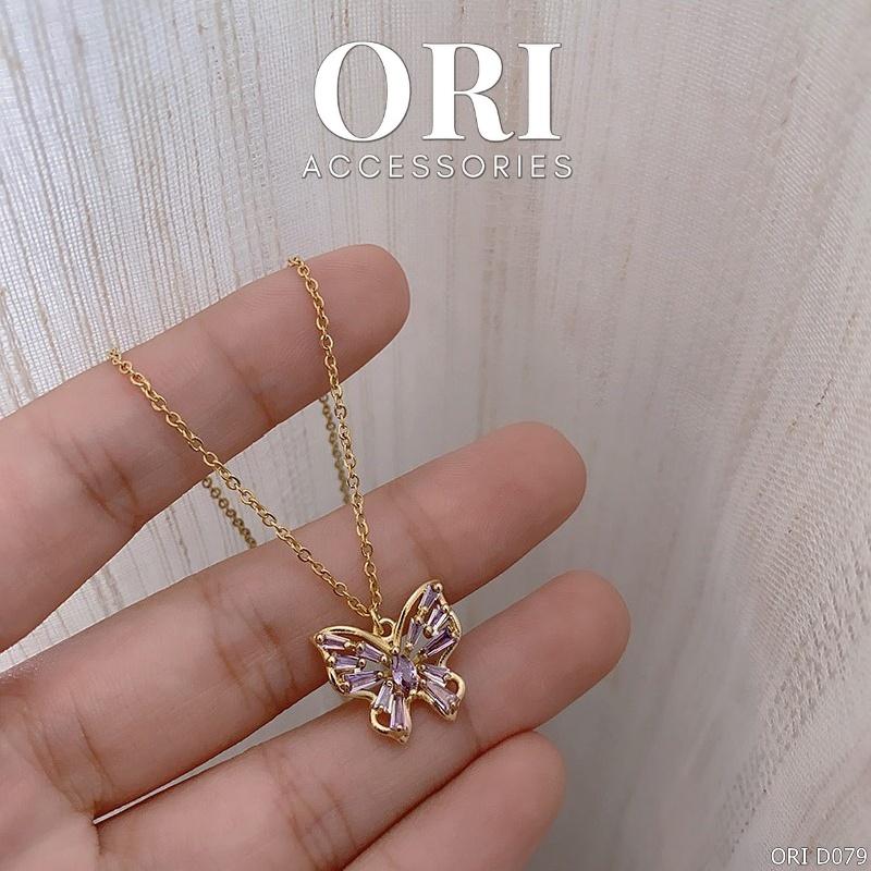 Dây chuyền nữ Cánh bướm thủy tinh Hilary xinh xắn thời trang ORI ACCESSORIES D079