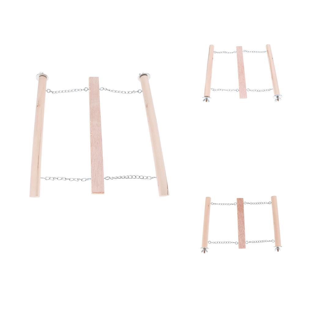 Wooden Mouse Hamster Step Ladder Bridge Pet Parrot Bird Stand Perch Toys