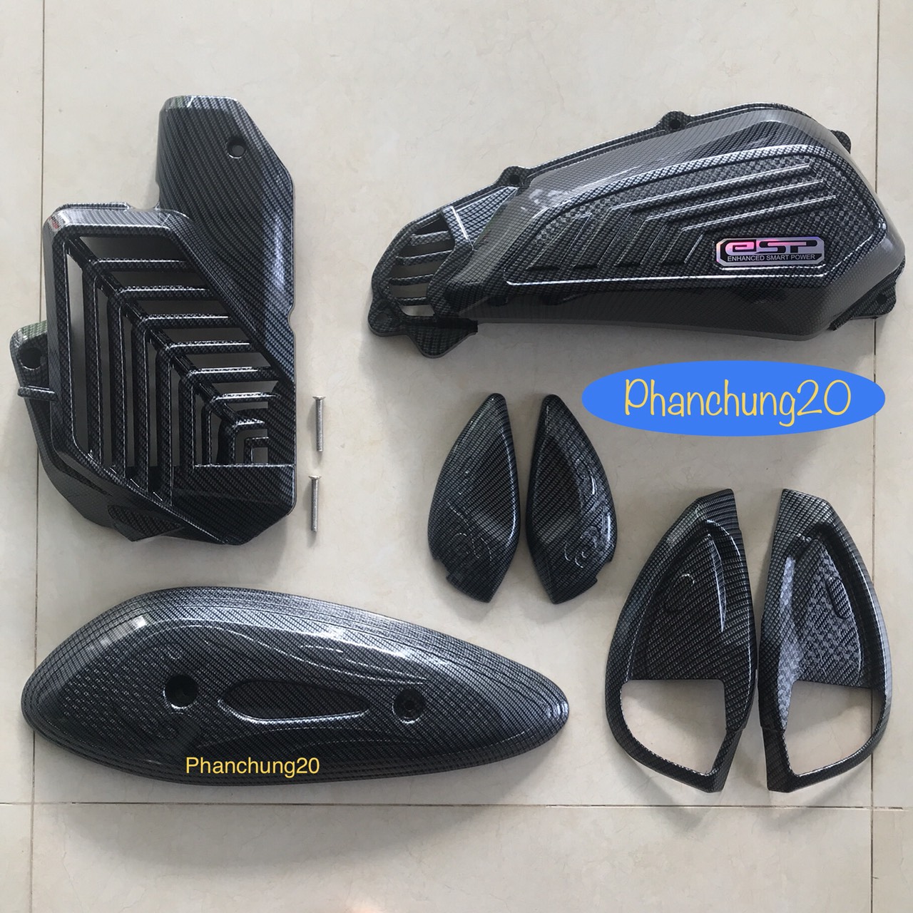 COMBO BỘ ỐP PHỤ KIỆN TRANG TRÍ DÙNG CHO ĐỜI XE SHMODE 2020 2021 2022 2023 CACBON