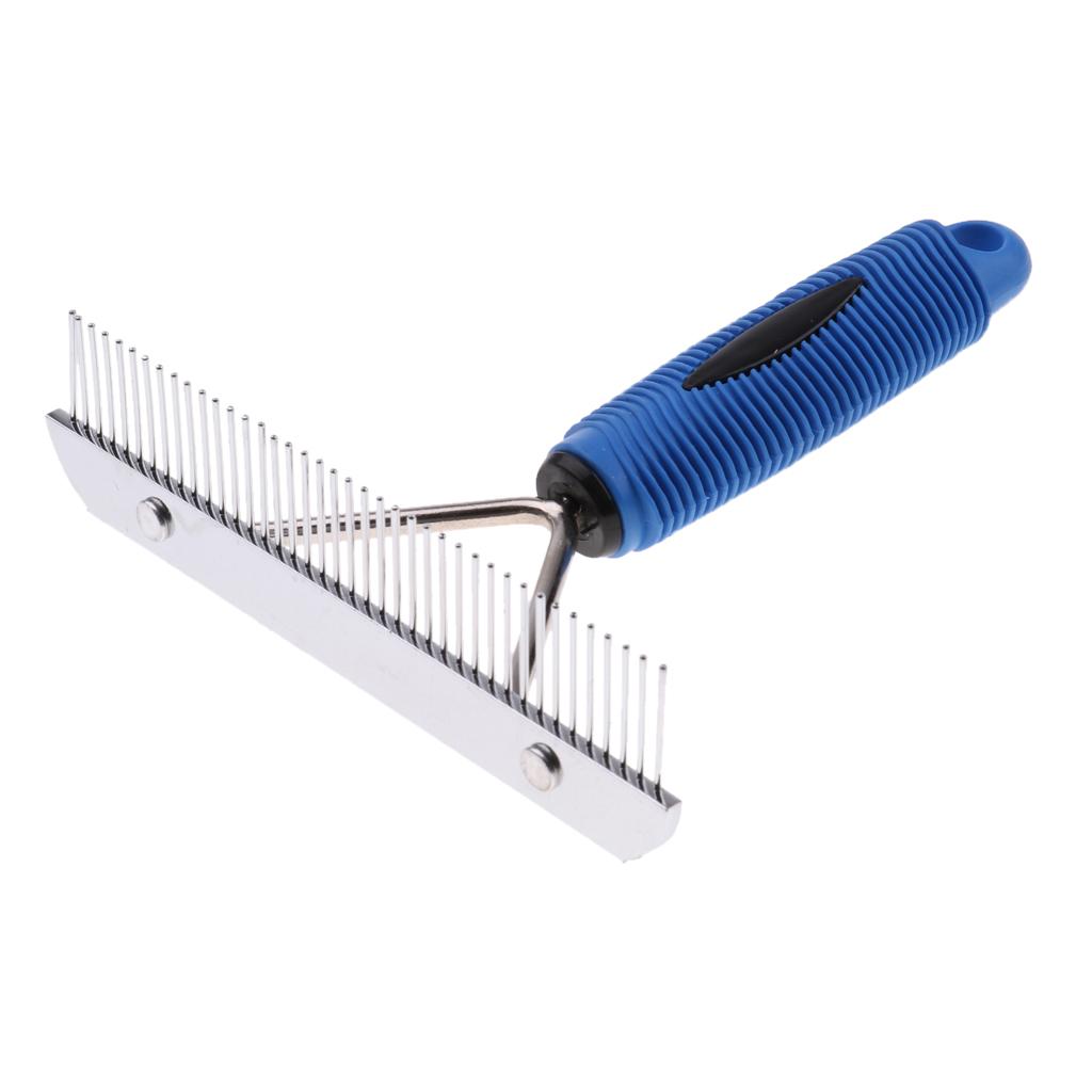 Dog Cat Hair Comb Pet Fur Knot Remove Rake Shedding Grooming Brush Blue