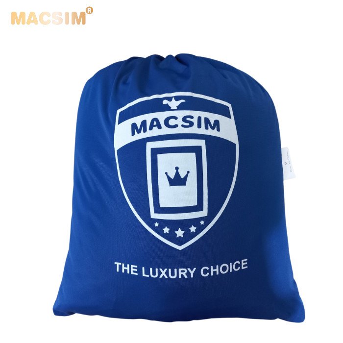 Bạt phủ ô tô hãng xe Mercedes-Benz MayBach sedan cỡ L-XL-2XL nhãn hiệu Macsim sử dụng trong nhà chất liệu vải thun - màu xanh phối trắng