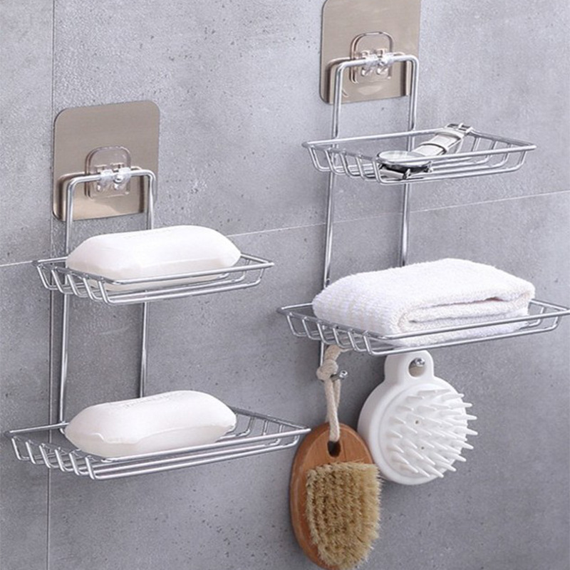 Kệ Để Đồ Nhà Tắm 2 Tầng Dán Tường Không Cần Khoan Tường Kèm Găng Tay Tắm BaoAn - Hàng Chính Hãng-Kệ,Gía Đỡ