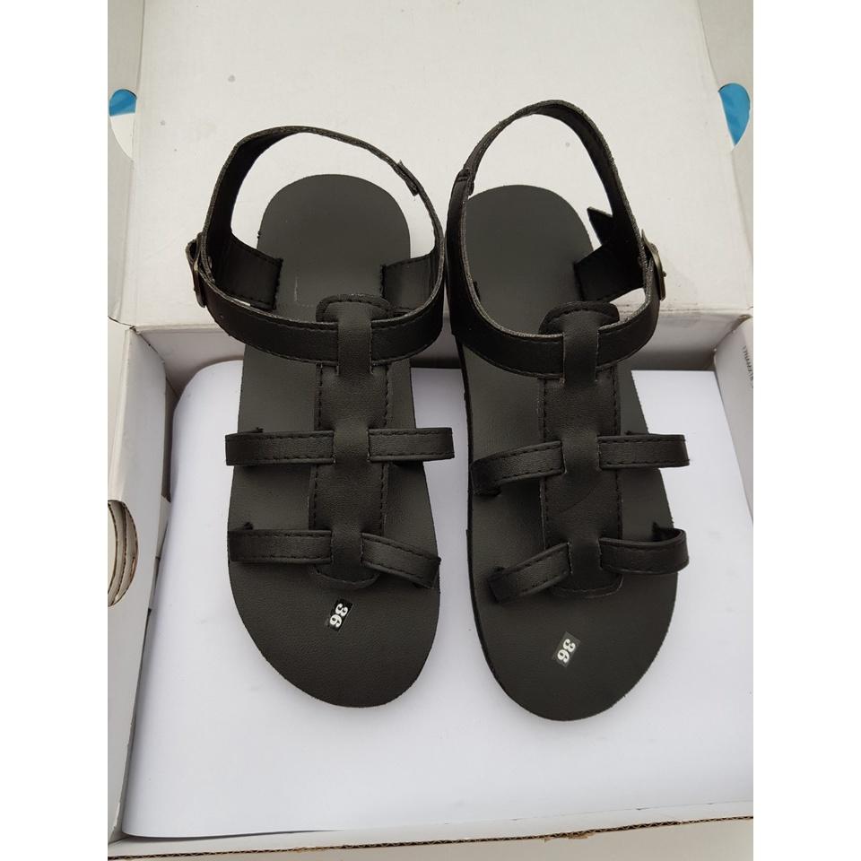 Dép sandal nữ ( đế đen quai đen ) size từ 34 đến 42 nữ