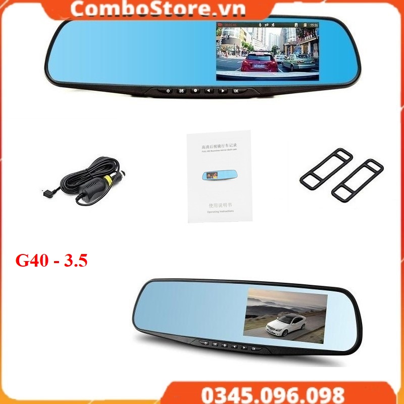 Camera hành trình ô tô xe hơi gắn gương Full HD 1080P tích hợp camera lùi