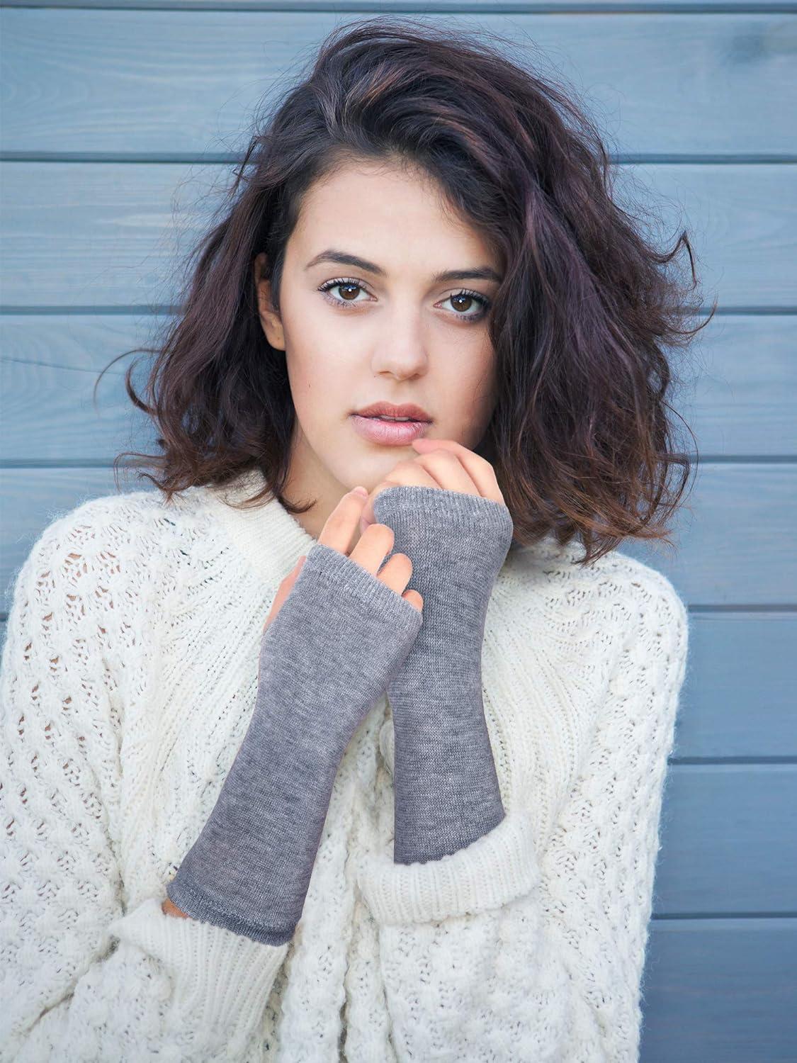 4 đôi găng tay cổ tay không có ngón tay với găng tay nóng hố trong cashmere