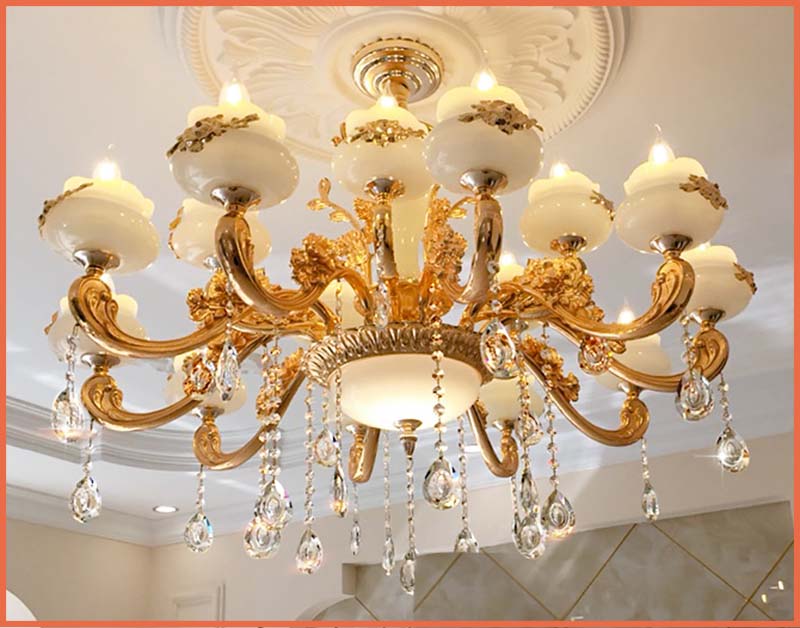 Đèn chùm tân cổ điển, đèn chùm pha lê nến 15 bóng 8030 kiểu dáng sang trọng, tinh tế tạo điểm nhaanss cho mọi không gian nội thất