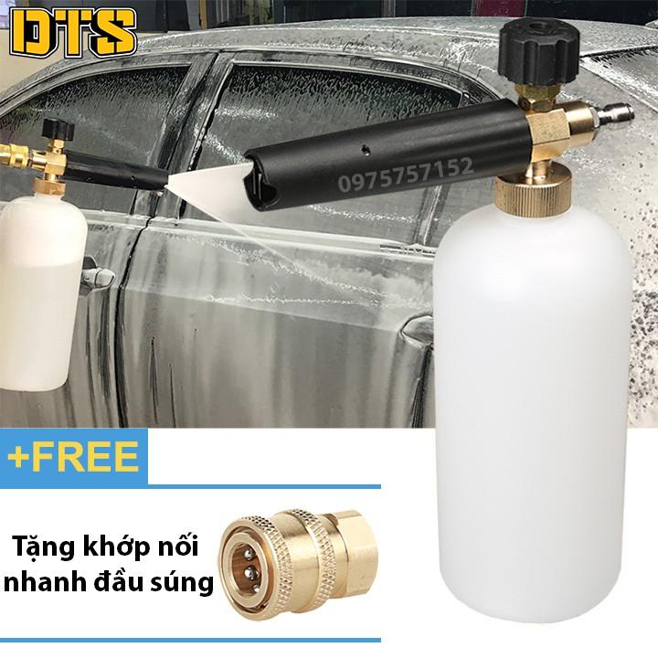 Bình tạo bọt tuyết lõi đồng 100% cao cấp gắn phun xịt rửa của máy rửa xe áp lực cao