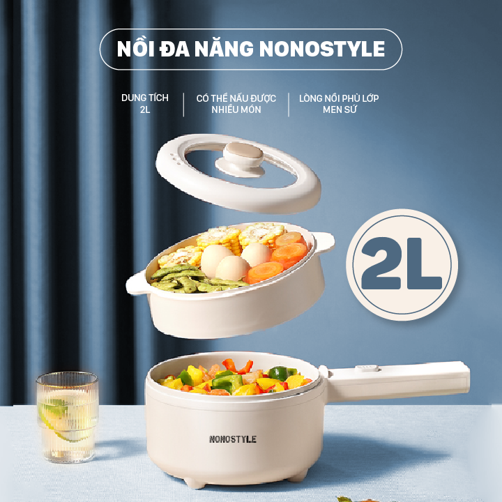 Nồi Điện Đa Năng NONOSTYLE (2L) - Hàng Chính Hãng