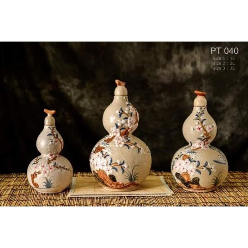 Nậm rượu hồ lô men rạn cổ