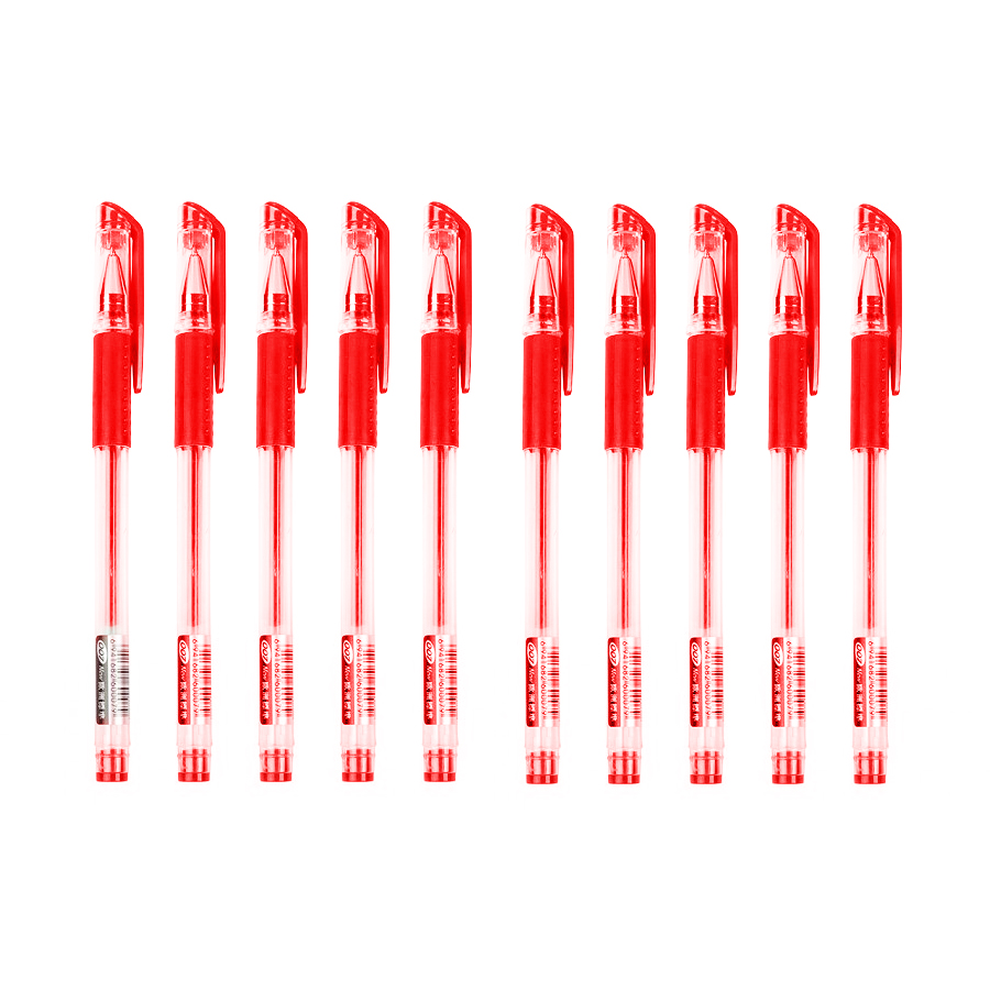 Combo 10 Bút Mực Nước Gel Học Sinh Sinh Viên - Đỏ