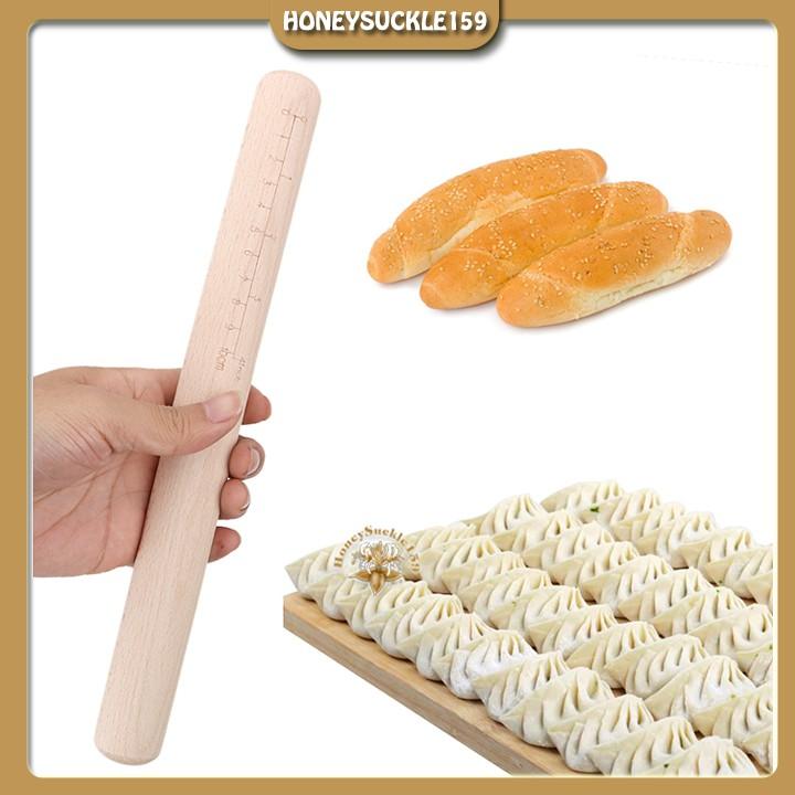 Cán Lăn Bột Gỗ/Rolling Pin Có Vạch Chia Loại Đẹp 30cm/40cm