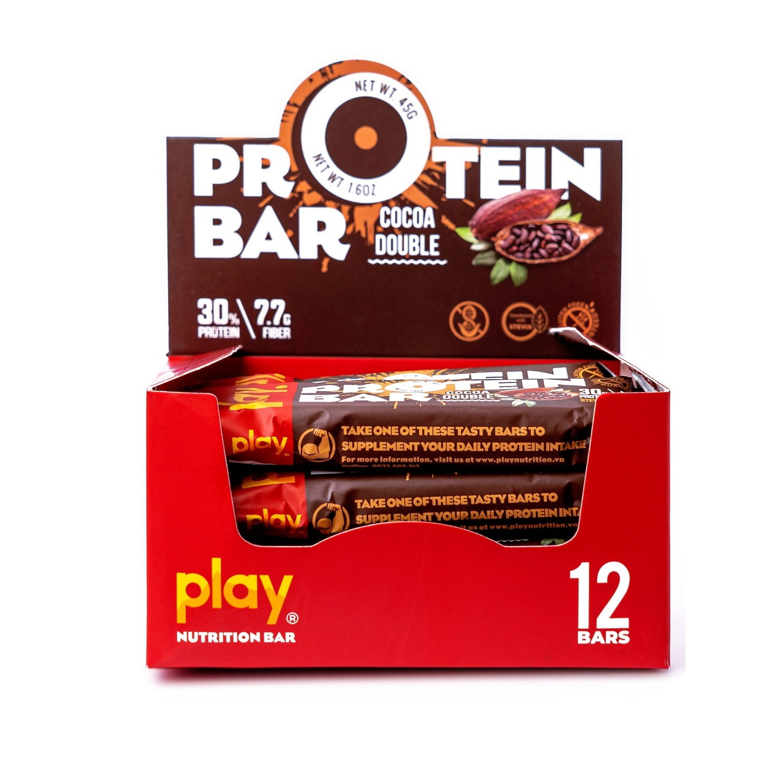 Hộp 12 Thanh Protein PLAY Vị Cacao