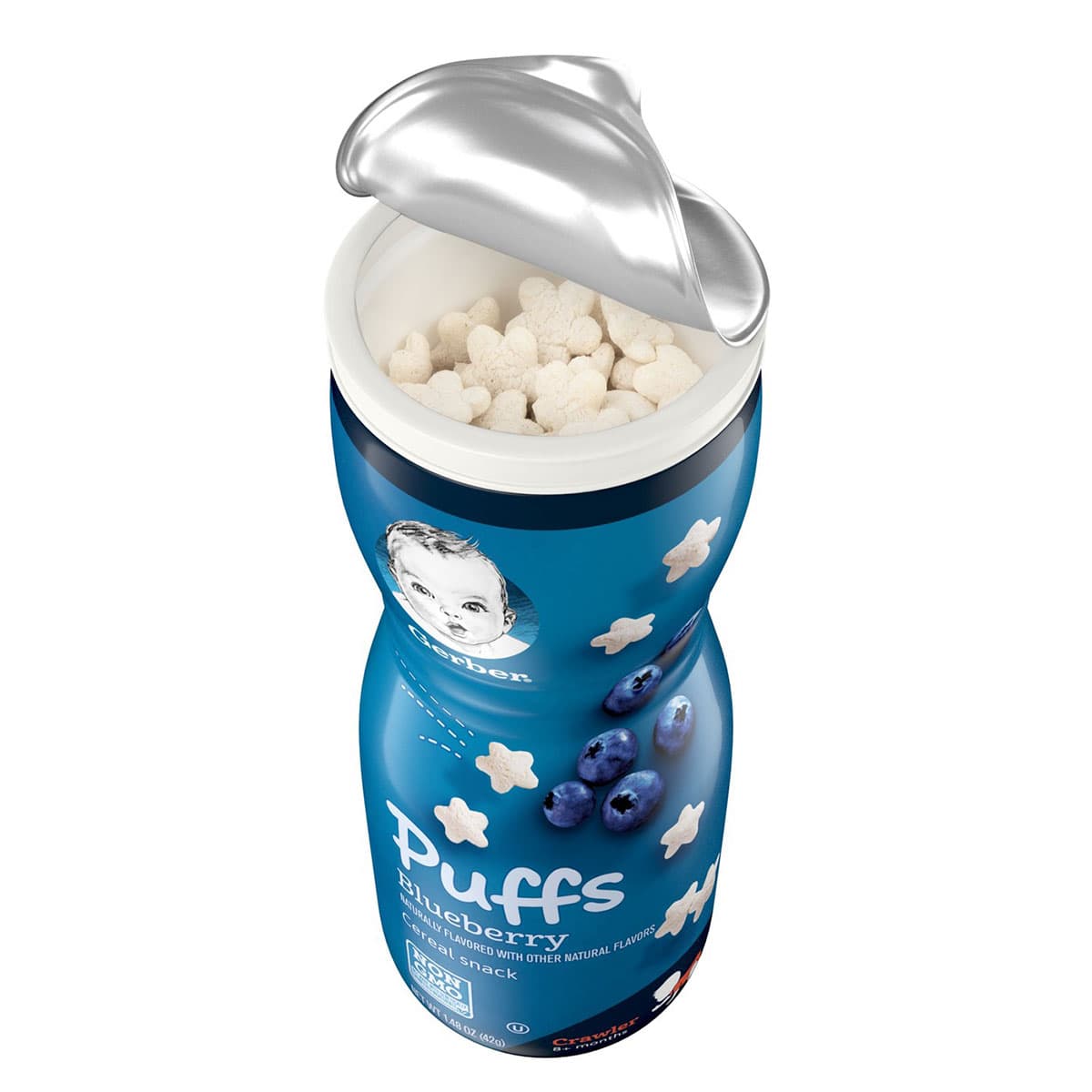 Bánh Ăn Dặm Gerber Puffs  Blueberry 42g Mỹ - Combo 2