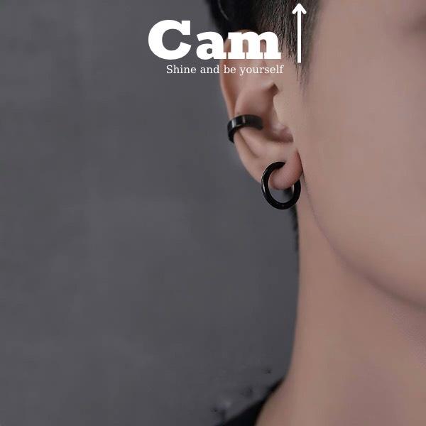 Khuyên tai kẹp , khuyên mũi, môi không cần xỏ nam nữ unisex tròn Circle basic - Cam Accessories