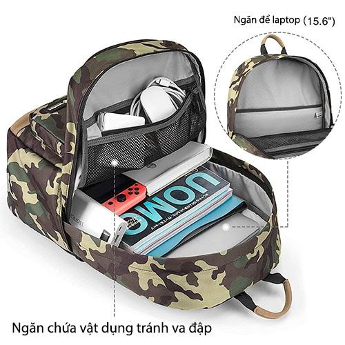 BALO TOMTOC LIGHTWEIGHT MULTI-PURPOSE LAPTOP 13″14″15″16″ CAMO chất liệu mềm chống trầy xước