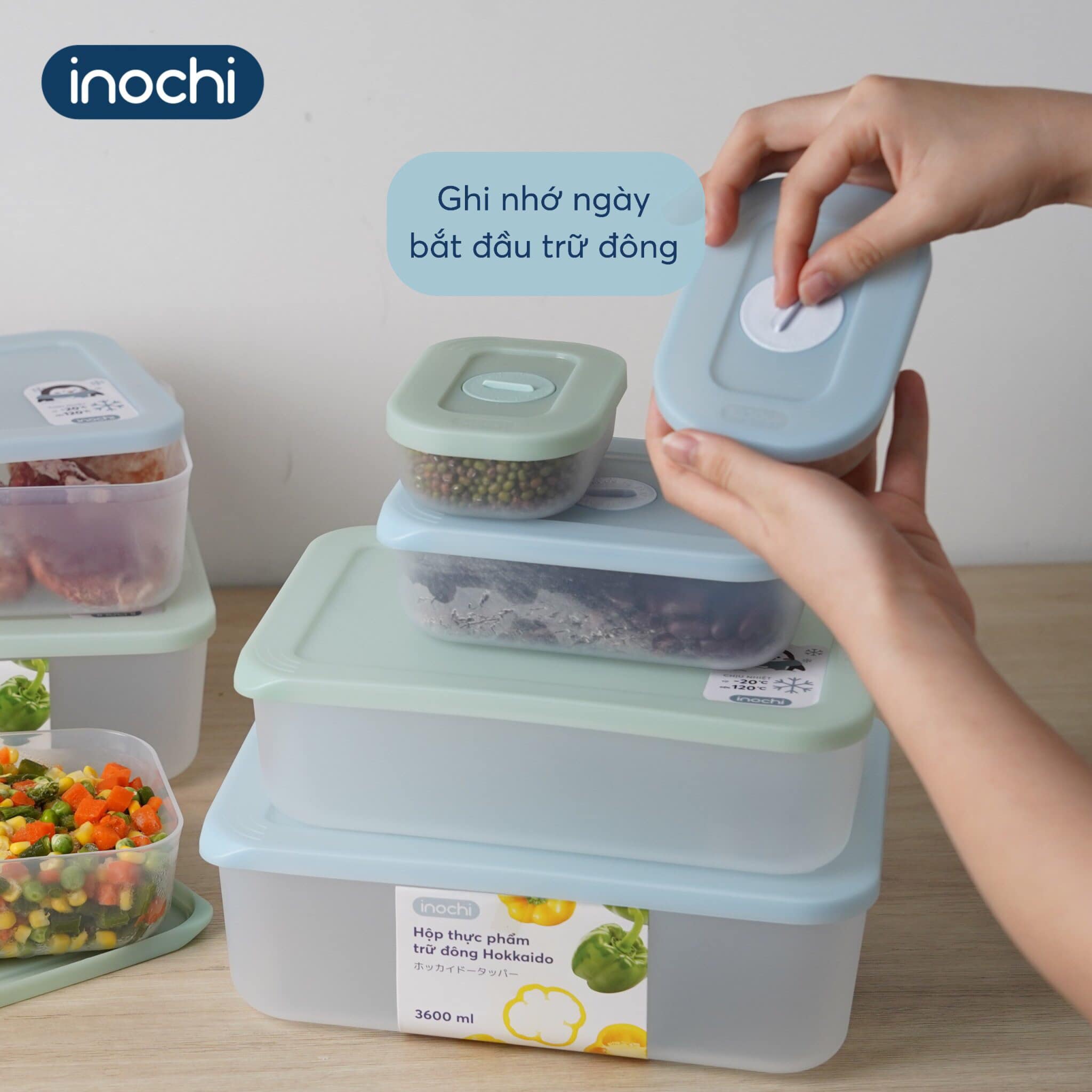 Hộp Thực Phẩm Trữ Đông Hokkaido 290-900-2500-3600 - An Toàn, Tiện Lợi, Bảo Quản Thực Phẩm Tươi Ngon - INOCHI