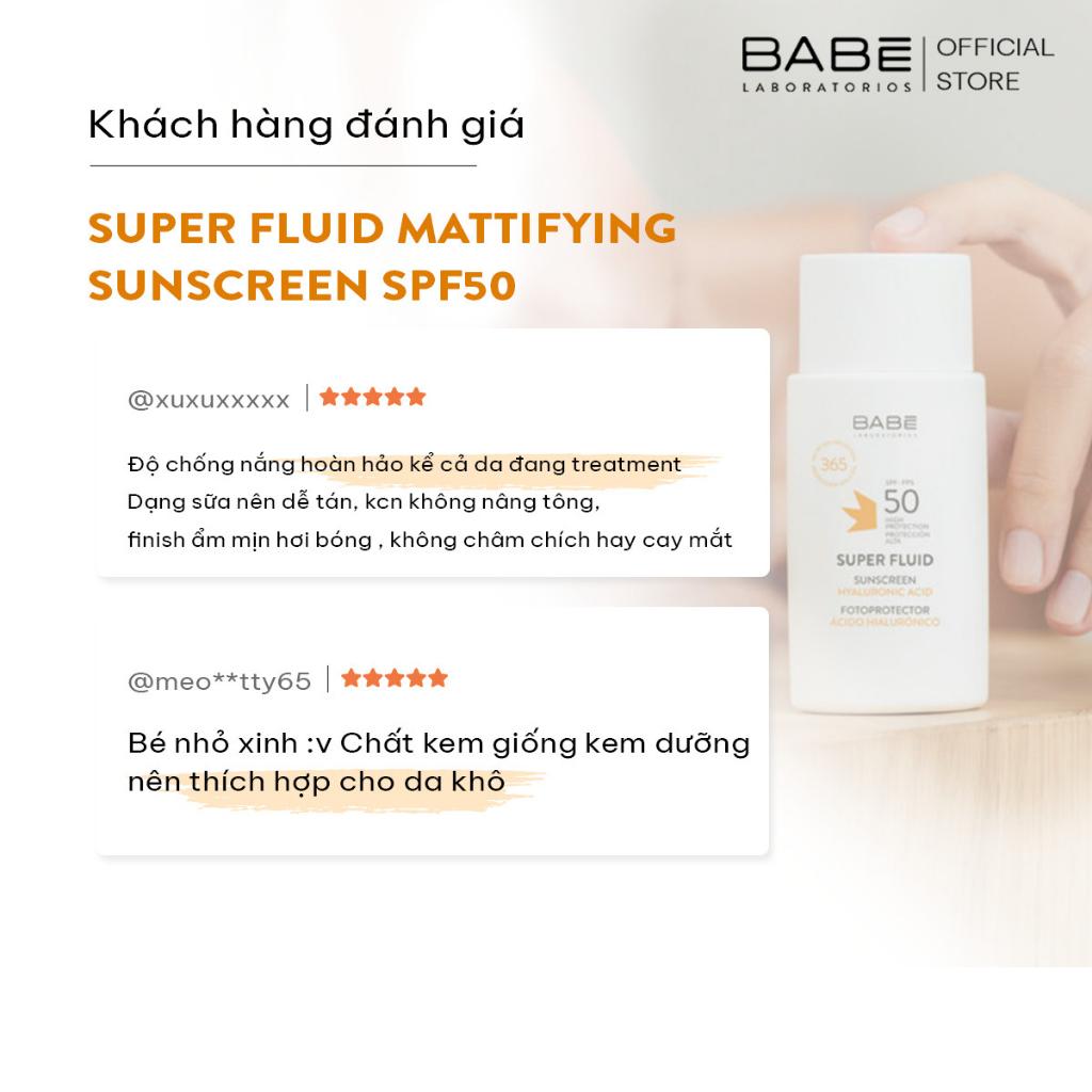 Kem chống nắng phổ rộng BABE Super Fluid Sunscreen SPF50 50ml