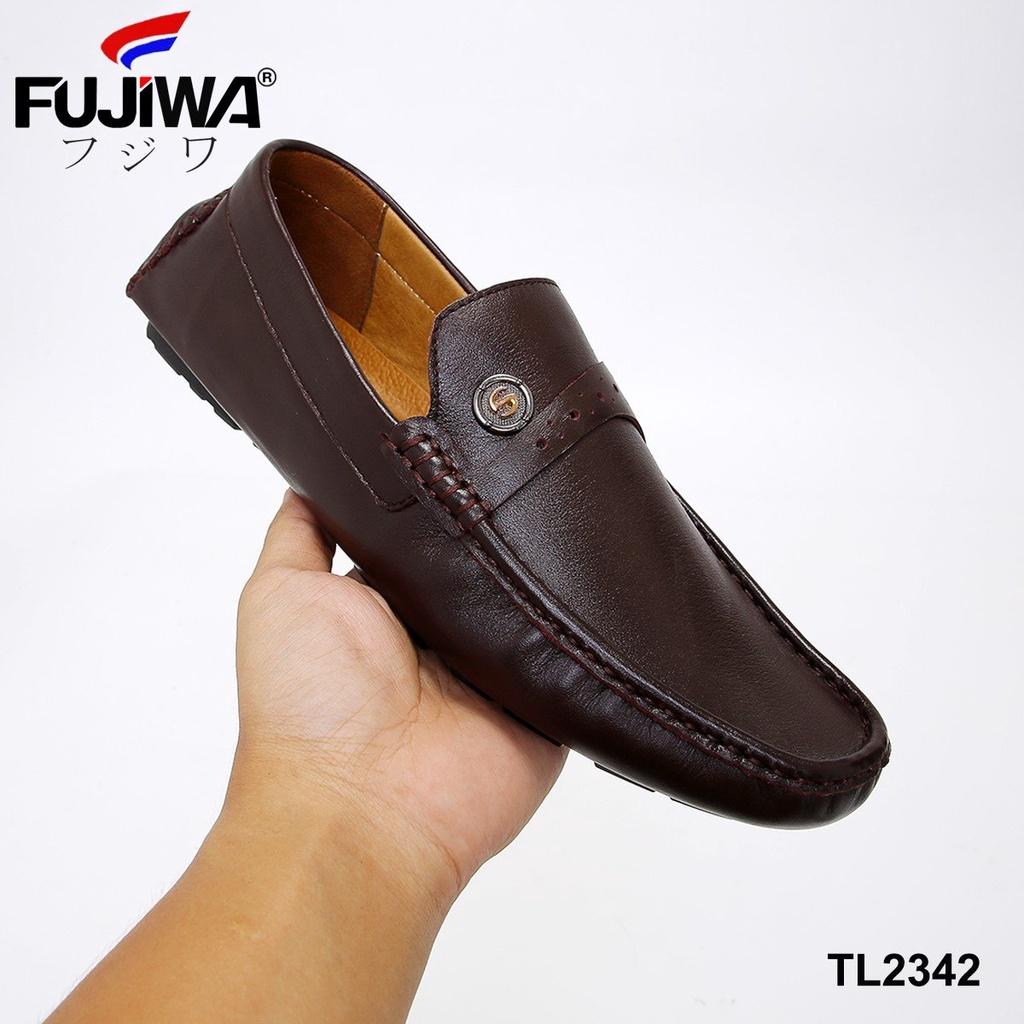 Giày Lười Giày Nam Da Bò Fujiwa - TL2342. Da bò cao cấp, đế cao su tạo độ bám tốt, bền bỉ theo thời gian