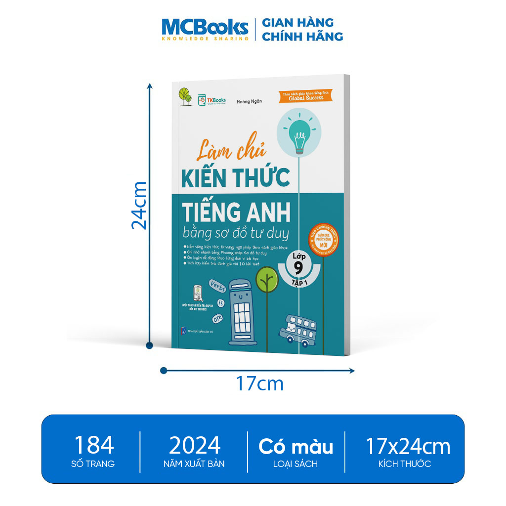 Sách - Làm Chủ Kiến Thức Tiếng Anh Bằng Sơ Đồ Tư Duy – Lớp 9 Tập 1