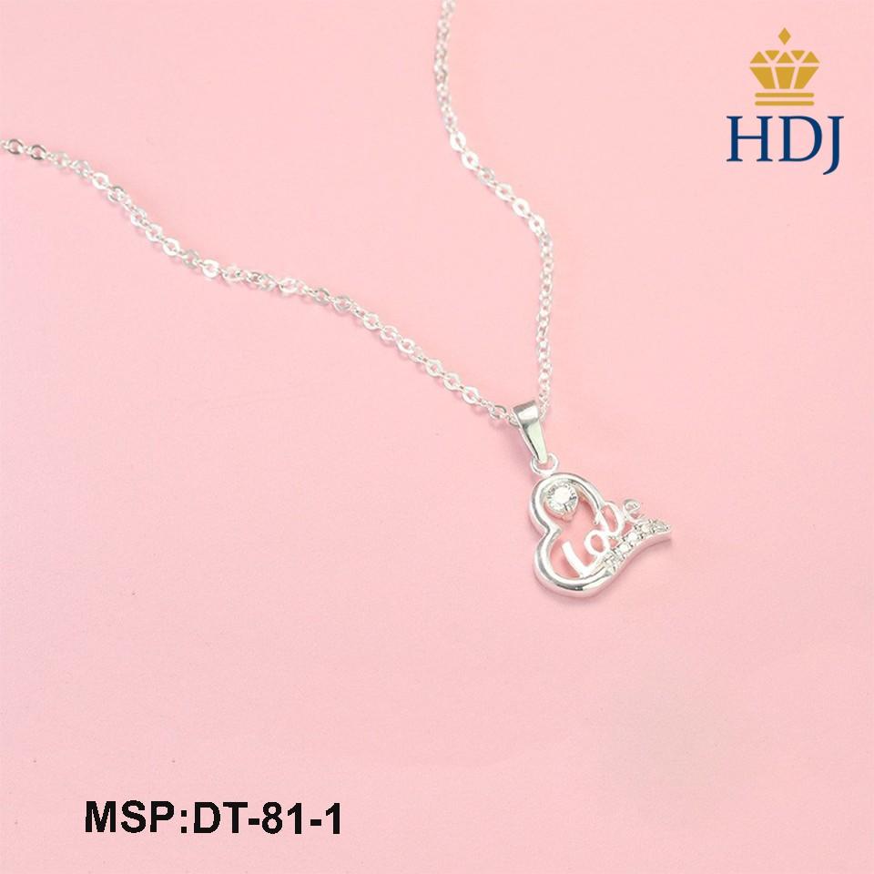 Vòng đeo cổ bạc 925 dành nữ hình chữ Love  đính đá đẹp trang sức  HDJ mã DT-81-1