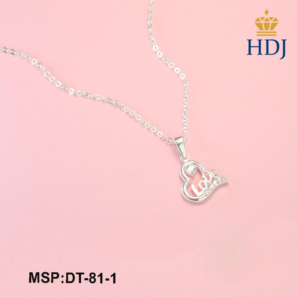 Vòng đeo cổ bạc 925 dành nữ hình chữ Love  đính đá đẹp trang sức  HDJ mã DT-81-1