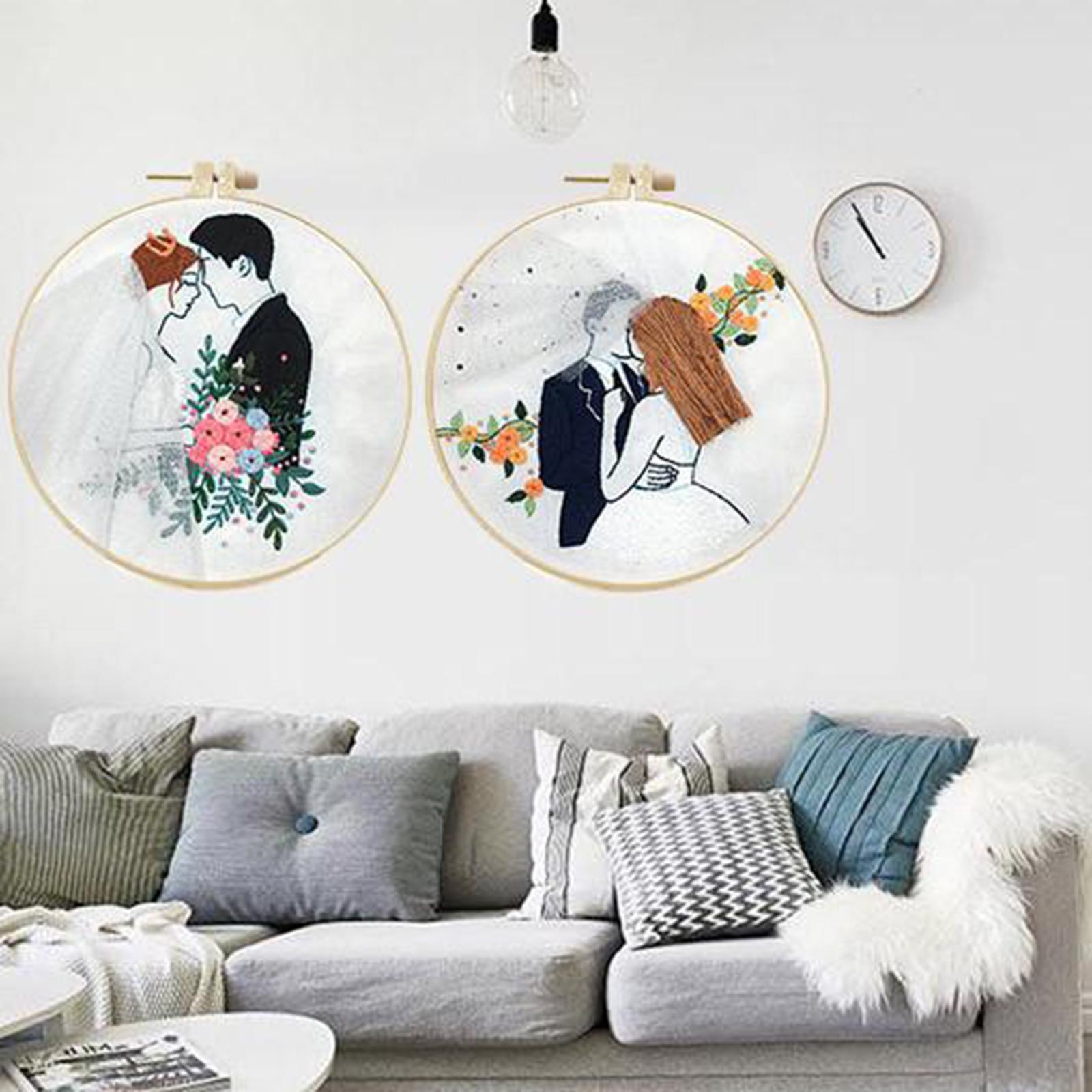 Needle Embroidery Kit with Basic Tools Wedding Valentine's Day Decoration