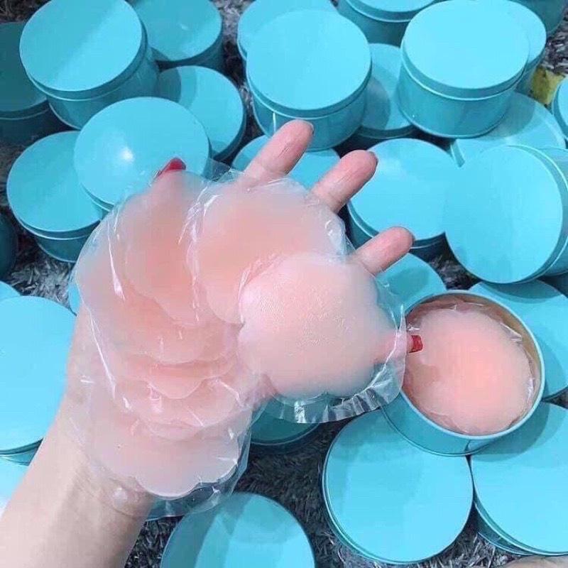 Hộp 5 Đôi Miếng Dán Ngực Silicon Mềm Mại Cho Da, Miếng Dán Ti Nhũ Hoa Dùng Nhiều Lần