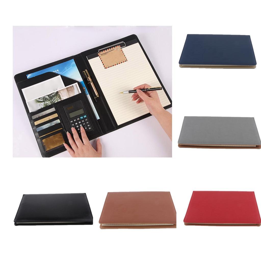 A4 Conference Document Folder Office Travel Supply W/ 8bit Calculator