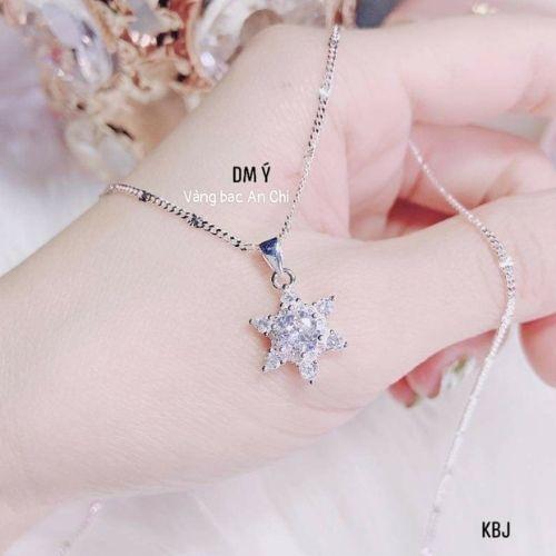 Dây chuyền nữ mặt tim bạc 925 đính đá trẻ trung cá tính, Anchi jewelry